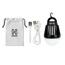 하와스 LED 캠핑랜턴 USB 충전식 휴대용 가정용 렌턴, [캠핑랜턴 블랙+파우치] 세트