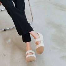 구두모모 우디 밸크로 메리제인 모카신 털신 (1cm)