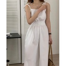 키작녀 루즈핏 슬림 정장 셔링 키큰여자 와이드 20대 린넨 멜빵바지 플리츠 점프수트