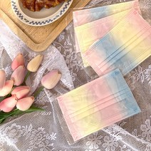 개별포장 ELF 제니마스크 파스텔 소형 그라데이션 레인보우 제니 캐릭터 패션 마스크 멜트블로운 필터 3중필터, 50매