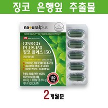 내츄럴플러스 징코플러스 은행잎추출물 폴라보노이드 아연 비타민D 비타민B12 보충 캐나다, 60캡슐, 1개