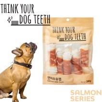 THINK TOUR DOG 소고기 연어 오리 치킨 딩고 우유껌, 1개, 연어 딩고 우유껌 6p