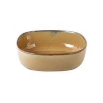 까사무띠 이태리 세나 [사각샐러드볼(대) 24cm/8cm(h)] 도자기그릇 1P, 브라운