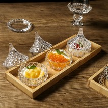 뚜껑포함 유리그릇 디저트 분자 소스포함 믹싱볼 서양식 캐비어, 기본
