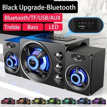 pc사운드바 컴퓨터 게임용 2022 led 조합 스피커 aux usb 유선 무선 블루투스 오디오 시스템 tv 용 홈 시어터 서라운드, 협력사, 블랙 b 업그레이드