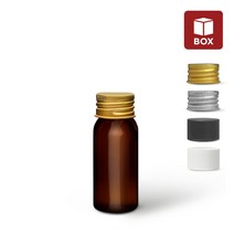 (1BOX) 유리병 바이알 SB30 갈색 30ml (12개입) 샘플 소분 미니 병 용기, 플라스틱캡 화이트 (12개)