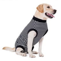 강아지 수술복 환견복 중성화후 보호 오버그루밍 A01, 핑크 줄무늬