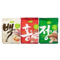 건강한면 깔끔한면 풀무원 자연은 맛있다 백면/홍면/정면 3가지맛, 홍면 108g 4입