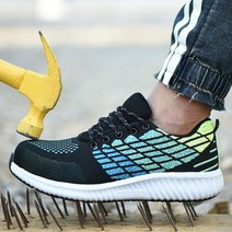 경량 안전 신발 남성 및 여성 작업 스니커즈 튼튼한 스틸토 펑크 방지 야외 보호, Colorful, 40