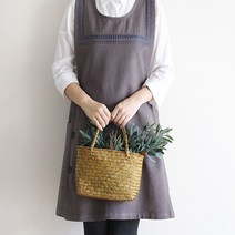 패턴자수 버튼앞치마 레이스앞치마 1+1 원피스 예쁜앞치마 어린이집 유치원 카페 원예 단체주문가능, 2개, 그레이