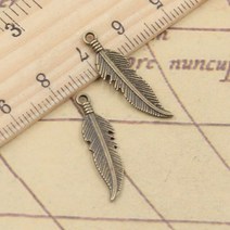 30pcs 매력 잎 깃털 27x7mm 티벳 청동 실버 컬러 펜던트 골동품 비즈 DIY 수제 결과 크래프트, 앤틱 청동 도금