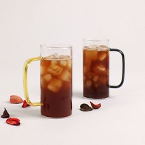 델리내열유리 380ml 일자칼라손잡이머그 2p 세트, 단품