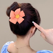 플라워 올림머리밴드 예쁜당고머리 헤어끈 똥머리밴드 당고머리헤어끈 업스타일, 핑크