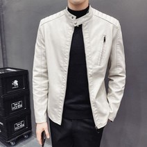 부드러운 PU 남자 화이트 가죽 재킷 고급 점퍼 자켓 2종