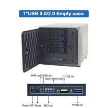 가정용nas nas서버 개인서버 nas하드 가정용 클라우드 스토리지용 데스크탑 nas 4bays 스토리지 서버 케이스, 1xusb2.0 1xusb3.0