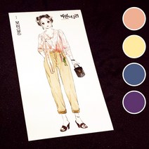 재고15단종품 보미 까만너구리 소녀 공주 인물 일러스트 스티커 북 놀이 빈티지 저널 꾸미기 다꾸 1번 [허니마켓], 청