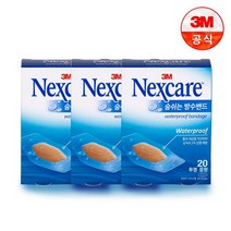 3M 넥스케어 숨쉬는 방수밴드 투명 중형 20매 x 3개, 단품없음