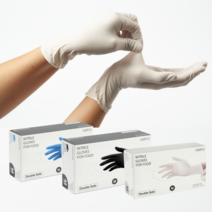 더블세이프 니트릴장갑 식품용 화이트 블랙 블루 의료용 니트릴글러브 100매, 식품용 블루 L