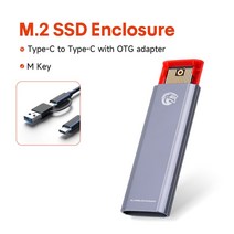 KingSpec-SSD 인클로저 M.2 NVMe 케이스 M 키-USB 3.1 SSD 외장 타입 A-타입 C Windows linux용, 02 Gray
