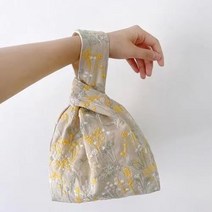 자칠 문예 자수 핸드백 핸드폰가방 소프트 캔버스 손목 여성가방 여름 코디 질감 토트백