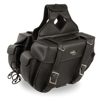Milwaukee Leather SH57403ZB 블랙 미디엄 지퍼 오프 PVC 스로우 오버 투 스트랩 새들백 656889