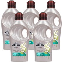 h-아울렛 [샤프란] 아우라 실내건조 고농축 섬유유연제 1리터, 프레쉬자스민향_5개
