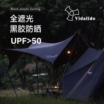 하비타프 치즈타프 극없이 Vidalido 검은 색 플라스틱 천막 3 크기 캐노피 야외 캠핑 양산 방수포 UV 자외선 차단 비닐 텐트 캠핑용, M no poles