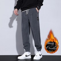FANSYLI 남자 기모 조깅 팬츠 겨울 트레이닝 캐주얼 바지 10F