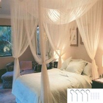 병원커튼 침대 가림 2층 벙커 문가리모기장 캐노피 4 코너 포스트 학생 침대 커튼 액세서리 그물 퀸 킹