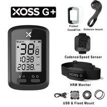 자전거 네이게이션 속도계 물통 케이지 거치대 XOSSGG GPS 컴퓨터 무선 방수 로드 산악자전거 블루투스 ANT 사이클 주행 거리계, G Plus  HRM Sensor