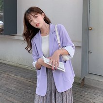 [이꾸띠] 에스헤수아 2040 여성 봄 가을 3컬러 파스텔톤 데일리 환절기 카라넥 재킷