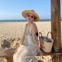 니트 슬링 나시원피스 해외여행 리조트룩 비치드레스