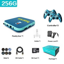 오락실 게임기 Pawky Box 비디오 게임 콘솔 PS1 N64 GB 50000 클래식 레트로 플레이어 EE 4.2 4K 무선 미, 09 Green Blue 256G