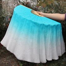 Yangko 무대 공연 접이식 선풍기 밸리 댄싱 실크 팬 베일 민속 예술 빅 사이즈 75cm29.5 인치, 2pcs right hand, Option6