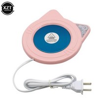 컵히터 귀여운 휴대용 컵 따뜻한 가제트 홈 머그 히터 스마트 난방 컵 받침 만화 히터 밀크 티 커피 음료 트레이 머그 패드 선물, Pink, US Plug