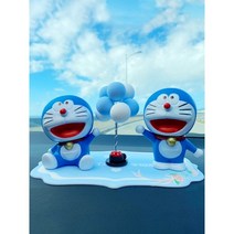 자동차 장식품 인싸템 차내 애니메이션 액세서리 Dora A꿈 수면 대웅 대쉬보드 카튜닝용품 여성 2870669203, 두개 _블루 화이트 풍선 _블루 깔다