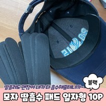 모자 땀흡수 패드 일자형 10P 블랙, 단품