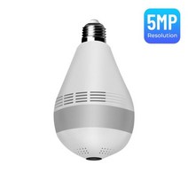 전구형카메라 360 어안 무선 파노라마 와이파이 카메라 3/5MP 집 보안 IP 조명 야간 투시경 오디오 전구, 04 5MP