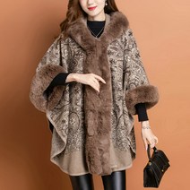 B - 226299 - 밍크 후드 케이프/망토/안감기모/숄/판쵸/아우터/코트/점퍼