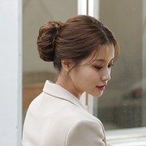 픽앤웨어 곱창가발 업스타일 묶음머리 똥머리 올림머리 부분가발 사이즈 소, 내츄럴블랙, 1개