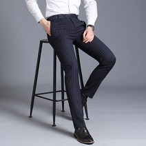 세미 바지 하객 핏 일자 인생 코디 체크 남성 스트라이프 정장슬랙스 9부 면접