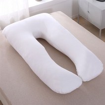다리 베개 경추 거북목 허리 배게 U 모양 여성 바디 출산 측면 보호 임신 부드러운 산호 양털 슬리퍼 편안한, 흰색 70x130cm