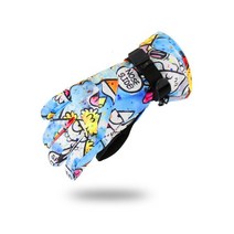 스노우보드엣징 Waterproof Children Snow Golves Winter Mittens for Skiing Boy Girl Heated Warm Kids Mountain, [02] L (for 11-14 years), [03] as picture
