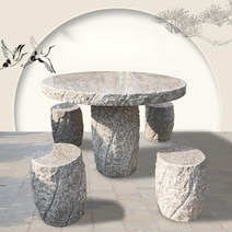 돌테이블 오석테이블 야외 석재 돌탁자, 2.직경 90cm 4인용(의자포함)