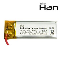 더한 리튬 폴리머 배터리 충전지 501230 140mAh, 1개