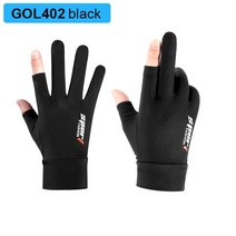 낚시 장갑 방수 겨울 2 손가락 뒤집기 Windproof 여자 남자 벨벳 보호 물고기, 블랙 402, XL