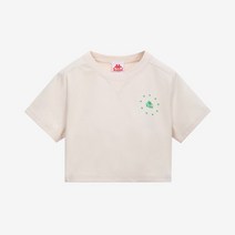 카파 여성 크롭 오미니 스타 반팔 티셔츠 크림 P222XWRS401CR1