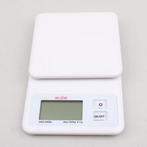 화이트 1kg 주방 미니 디지털 전자 계량 저울 계량기 슬림 전기 제빵용 조리용 요리용 전자식 조리 저울