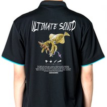 [피싱웨어]궁극의무늬오징어 에깅 루어 기능성 낚시티셔츠 빅사이즈가능, 반팔카라쿨티셔츠, 3L(110), 블랙