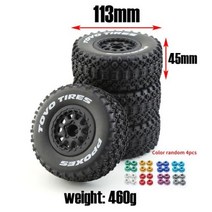 롤러 스케이트 휠 스피드 인라인 바퀴 112mm 110 쇼트 코스 트럭 타이어 12mm 헥사 슬래시 아르마 센톤 HuanQi 727 Vkar 10sc Hpi Rc 자동차용 4 개, D